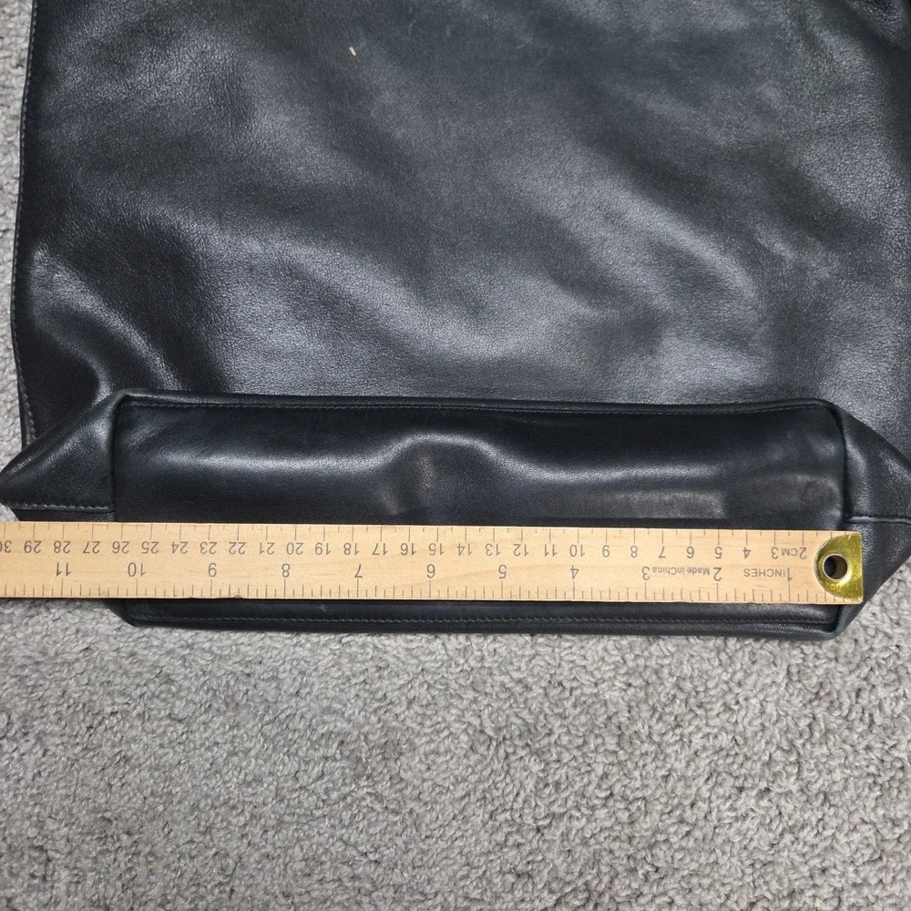 Vtg Ralph Lauren Purse Black Leather Hobo Shoulder Bag 90s Quiet Luxury Minimal